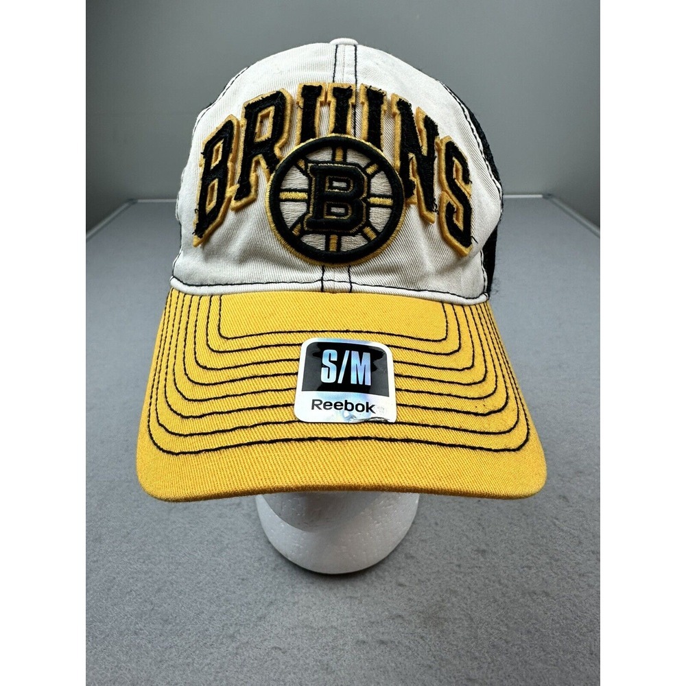 New!! Rare! Boston Bruins Reebok 15 NHL Felt Mesh Slouch Hat Fitted Size S/M